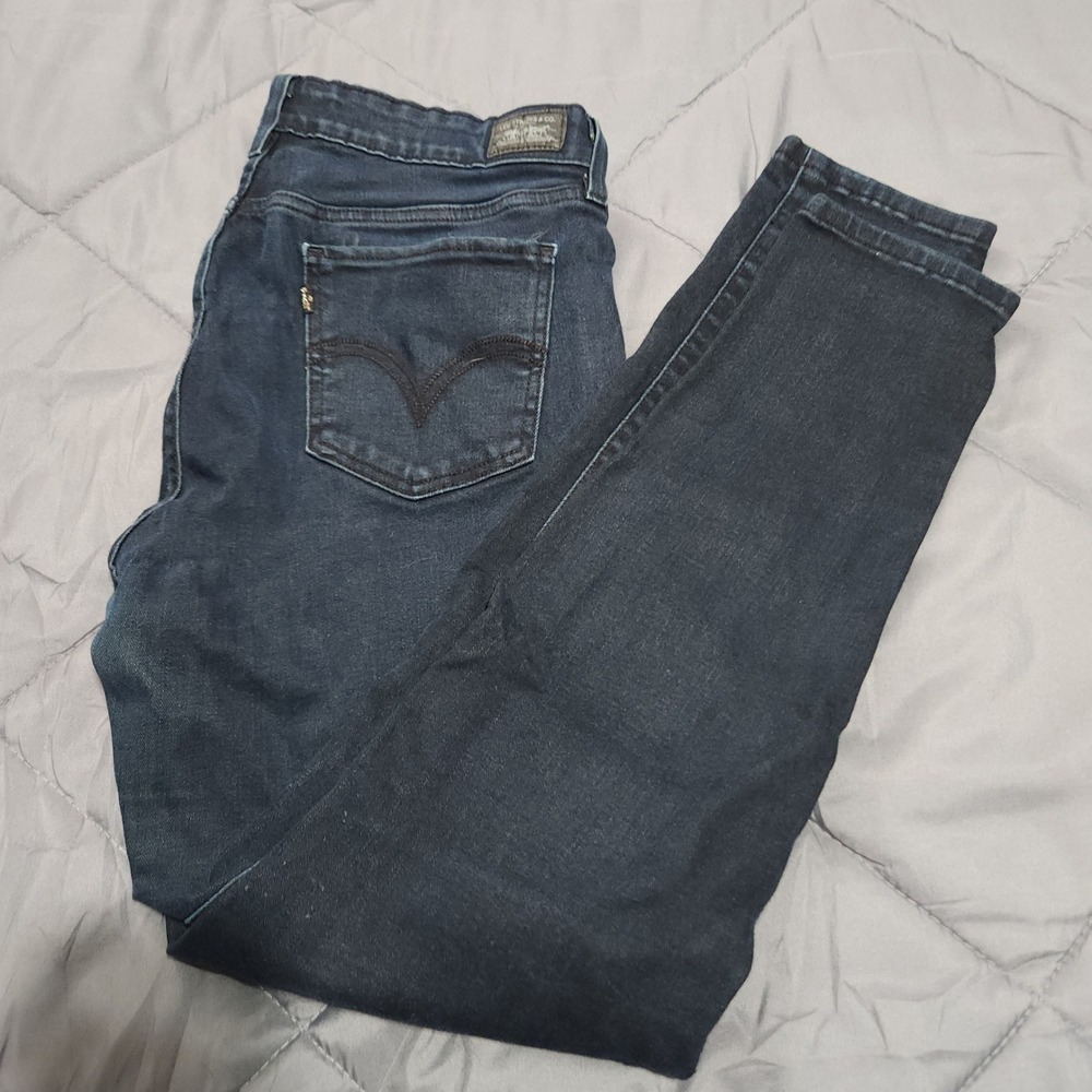 Levi's 535 Jeans Juniors 13M 32x30 Mid Rise Legging Dark Wash Stretch‎